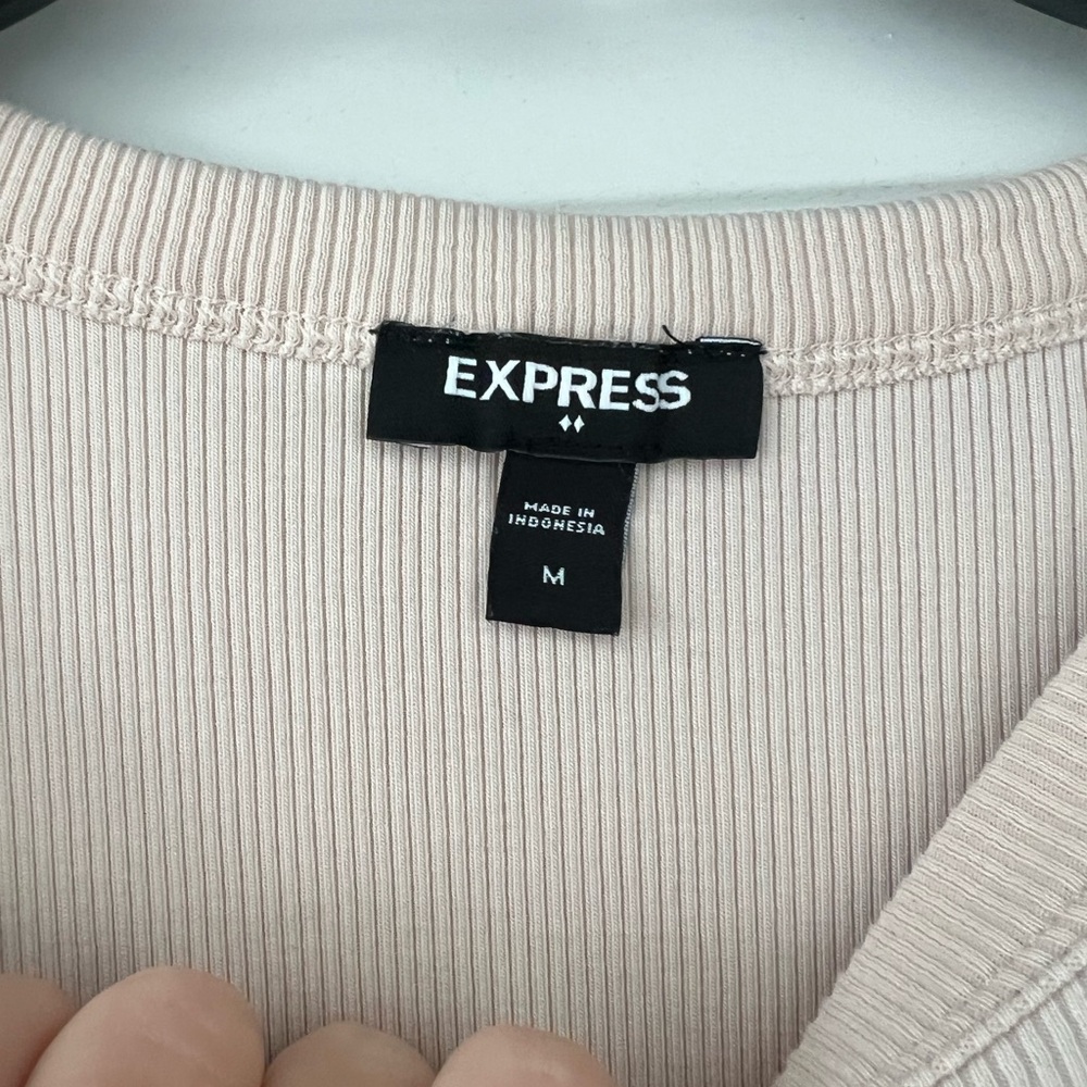 Express Cream Ruffle Sleeve Top - Picture 3 of 3